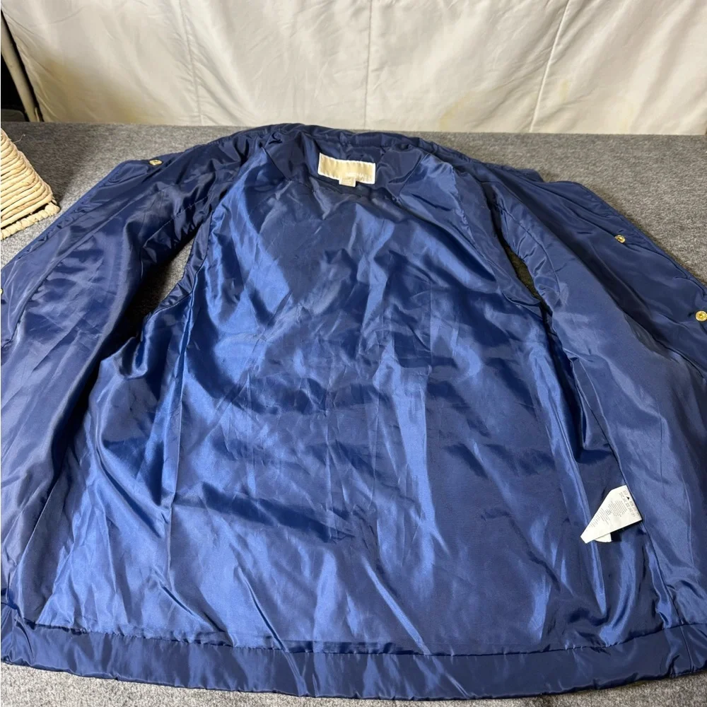 Michael Michael Kors Navy Quilted Puffer Vest Women’s Small Gold Snap‎ Front
